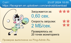 Усреднённые результаты проверки сайта https://facegram.en.uptodown.com/android/download