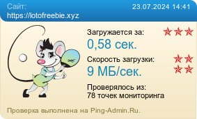 Усреднённые результаты проверки сайта https://lotofreebie.xyz