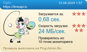 Усреднённые результаты проверки сайта https://timeapi.io