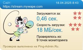 Усреднённые результаты проверки сайта https://stream.mywape.com