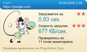 Усреднённые результаты проверки сайта https://google.com