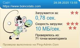 Усреднённые результаты проверки сайта https://www.boincstats.com