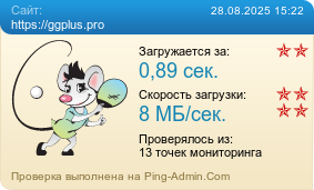 Усреднённые результаты проверки сайта https://ggplus.pro