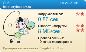 Усреднённые результаты проверки сайта https://ryboedov.ru