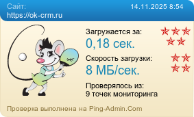 Усреднённые результаты проверки сайта https://ok-crm.ru