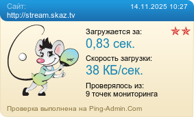 Усреднённые результаты проверки сайта http://stream.skaz.tv
