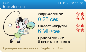 Усреднённые результаты проверки сайта https://betru.ru
