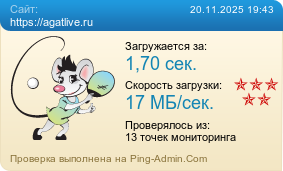 Усреднённые результаты проверки сайта https://agatlive.ru