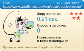 Усреднённые результаты проверки сайта https://www.wordfence.com/help/scan/troubleshooting/