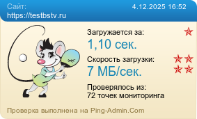 Усреднённые результаты проверки сайта https://testbstv.ru