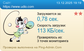 Усреднённые результаты проверки сайта https://www.udio.com