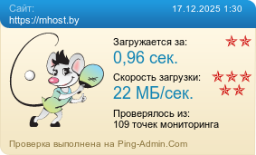 Усреднённые результаты проверки сайта https://mhost.by
