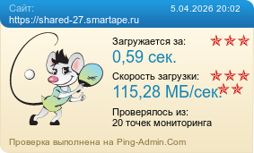 Усреднённые результаты проверки сайта https://shared-27.smartape.ru