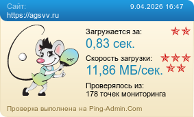 Усреднённые результаты проверки сайта https://agsvv.ru