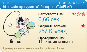 Усреднённые результаты проверки сайта https://storage.vysm.ru/s/dcoqsamxTJoELwD