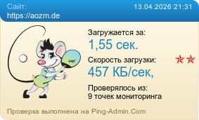 Усреднённые результаты проверки сайта https://aozm.de