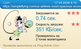Усреднённые результаты проверки сайта https://simpleflying.com/us-airlines-most-spacious-economy-seats/