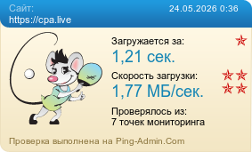 Усреднённые результаты проверки сайта https://cpa.live