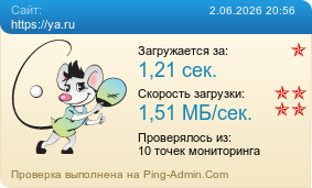 Усреднённые результаты проверки сайта https://ya.ru