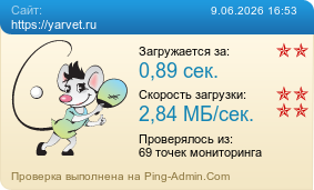 Усреднённые результаты проверки сайта https://yarvet.ru