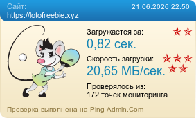 Усреднённые результаты проверки сайта https://lotofreebie.xyz
