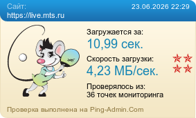 Усреднённые результаты проверки сайта https://live.mts.ru