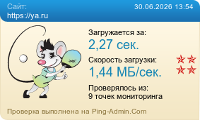 Усреднённые результаты проверки сайта https://ya.ru
