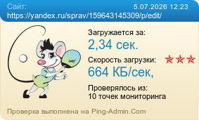 Усреднённые результаты проверки сайта https://yandex.ru/sprav/159643145309/p/edit/