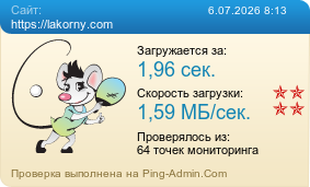 Усреднённые результаты проверки сайта https://lakorny.com