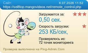 Усреднённые результаты проверки сайта https://sel8top.mangovideos.net/remote_control.php