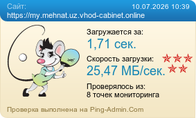 Усреднённые результаты проверки сайта https://my.mehnat.uz.vhod-cabinet.online
