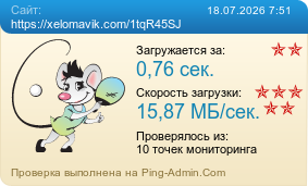 Усреднённые результаты проверки сайта https://xelomavik.com/1tqR45SJ