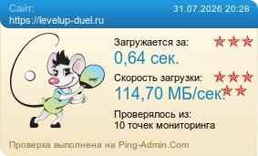 Усреднённые результаты проверки сайта https://levelup-duel.ru