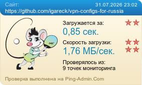 Усреднённые результаты проверки сайта https://github.com/igareck/vpn-configs-for-russia