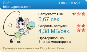 Усреднённые результаты проверки сайта https://genius.com