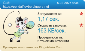 Усреднённые результаты проверки сайта https://pendalf.cyberdiggers.net