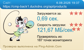 Усреднённые результаты проверки сайта https://cmp-back1.duckdns.org/api/products