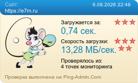 Усреднённые результаты проверки сайта https://e7m.ru