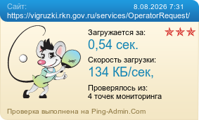 Усреднённые результаты проверки сайта https://vigruzki.rkn.gov.ru/services/OperatorRequest/