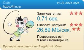 Усреднённые результаты проверки сайта https://4in.ru