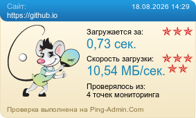 Усреднённые результаты проверки сайта https://github.io