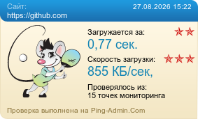 Усреднённые результаты проверки сайта https://github.com