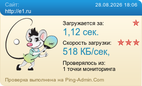 Усреднённые результаты проверки сайта http://e1.ru