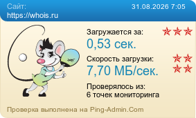 Усреднённые результаты проверки сайта https://whois.ru