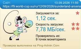 Усреднённые результаты проверки сайта https://f9.world-cup.su/ru/12/09/2026/sunderland-arsenal/