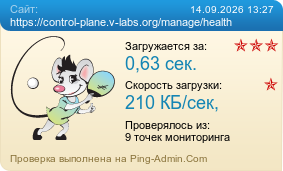 Усреднённые результаты проверки сайта https://control-plane.v-labs.org/manage/health