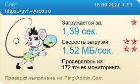 Усреднённые результаты проверки сайта https://avk-tyres.ru