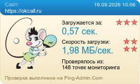 Усреднённые результаты проверки сайта https://okcall.ru