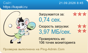 Усреднённые результаты проверки сайта https://kapaki.ru