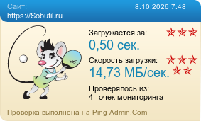 Усреднённые результаты проверки сайта https://Sobutil.ru